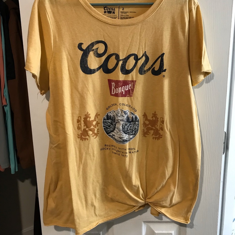 Gently Used “Coors” Torrid Shirt in Mustard
